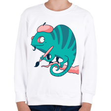 PRINTFASHION Festő kaméleon - Gyerek pulóver - Fehér gyerek pulóver, kardigán