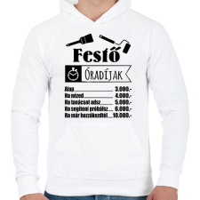 PRINTFASHION Festő óradíjak - Férfi kapucnis pulóver - Fehér férfi pulóver, kardigán