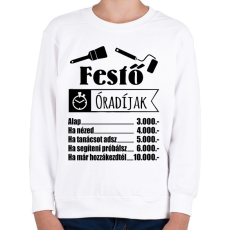 PRINTFASHION Festő óradíjak - Gyerek pulóver - Fehér