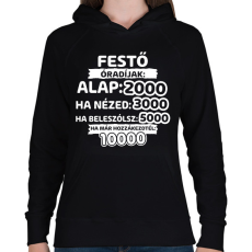 PRINTFASHION Festő óradíjak - Női kapucnis pulóver - Fekete