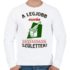 PRINTFASHION Festő szülinap színes - Férfi pulóver - Fehér férfi pulóver, kardigán