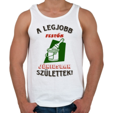 PRINTFASHION Festő szülinapja június színes - Férfi atléta - Fehér atléta, trikó