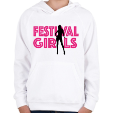 PRINTFASHION Fesztivál csajok - Gyerek kapucnis pulóver - Fehér gyerek pulóver, kardigán