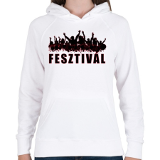 PRINTFASHION Fesztivál - Női kapucnis pulóver - Fehér női pulóver, kardigán