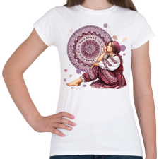 PRINTFASHION Fiatal lány népies ruhában - Női póló - Fehér női póló