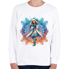 PRINTFASHION Fiatal lány télen - Gyerek pulóver - Fehér