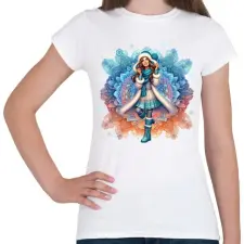 PRINTFASHION Fiatal lány télen - Női póló - Fehér női póló