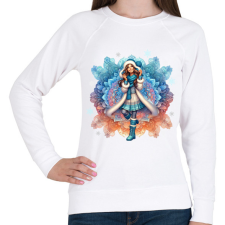 PRINTFASHION Fiatal lány télen - Női pulóver - Fehér női pulóver, kardigán