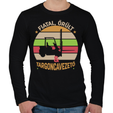 PRINTFASHION Fiatal, őrül és targoncavezető - Férfi hosszú ujjú póló - Fekete