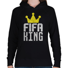 PRINTFASHION Fifa King - Női kapucnis pulóver - Fekete női pulóver, kardigán