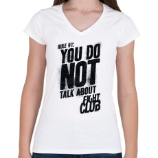PRINTFASHION Fight Club: Rule One - Női V-nyakú póló - Fehér