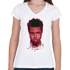 PRINTFASHION Fight Club: Tyler - Női V-nyakú póló - Fehér