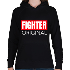 PRINTFASHION FIGHTER ORIGINAL - Női kapucnis pulóver - Fekete női pulóver, kardigán