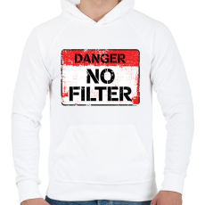 PRINTFASHION Filter nélkül! - Férfi kapucnis pulóver - Fehér