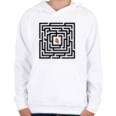 PRINTFASHION Find my heart  - Gyerek kapucnis pulóver - Fehér