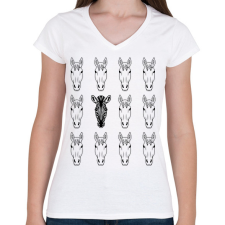 PRINTFASHION FindZebra - Ritka betegségek - Női V-nyakú póló - Fehér női póló