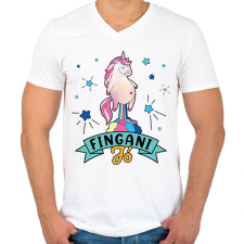 PRINTFASHION Fingani jó - Férfi V-nyakú póló - Fehér férfi póló