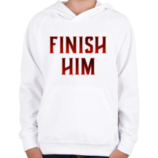 PRINTFASHION Finish him! - Gyerek kapucnis pulóver - Fehér gyerek pulóver, kardigán