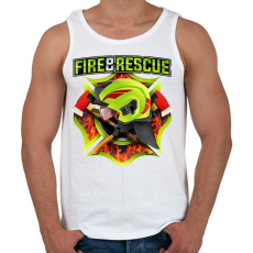 PRINTFASHION Fire and Rescue - Férfi atléta - Fehér