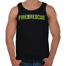 PRINTFASHION Fire and Rescue - Férfi atléta - Fekete