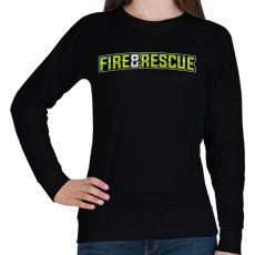 PRINTFASHION Fire and Rescue - Női pulóver - Fekete