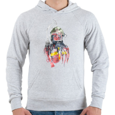 PRINTFASHION Fire&Smoke - Férfi kapucnis pulóver - Sport szürke férfi pulóver, kardigán