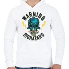 PRINTFASHION Firefighter 02 - Warning biohazard - Férfi kapucnis pulóver - Fehér