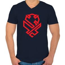 PRINTFASHION Firefighter badge - Férfi V-nyakú póló - Sötétkék