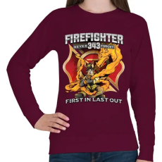 PRINTFASHION Firefighter Firedragon - Női pulóver - Bordó