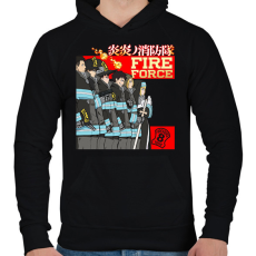 PRINTFASHION Fireforce - Férfi kapucnis pulóver - Fekete