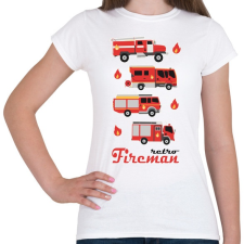 PRINTFASHION Fireman retro - Női póló - Fehér női póló