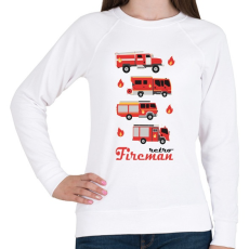 PRINTFASHION Fireman retro - Női pulóver - Fehér