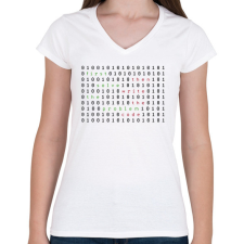 PRINTFASHION First solve the problem - Női V-nyakú póló - Fehér női póló