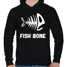 PRINTFASHION fish bone - Férfi kapucnis pulóver - Fekete női pulóver, kardigán