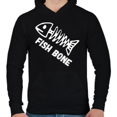 PRINTFASHION fish bone - Férfi kapucnis pulóver - Fekete
