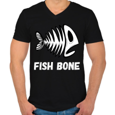 PRINTFASHION fish bone - Férfi V-nyakú póló - Fekete