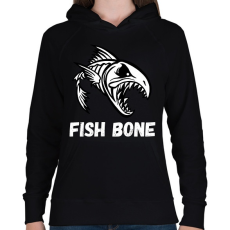 PRINTFASHION fish bone - Női kapucnis pulóver - Fekete
