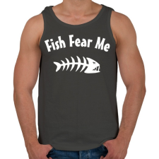 PRINTFASHION Fish Fear me - Férfi atléta - Sötétszürke atléta, trikó
