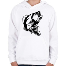 PRINTFASHION fish - Gyerek kapucnis pulóver - Fehér