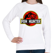 PRINTFASHION Fish Hunter - Női pulóver - Fehér női pulóver, kardigán