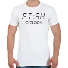 PRINTFASHION FISH o'clock - Férfi póló - Fehér férfi póló