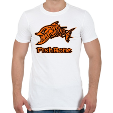 PRINTFASHION Fishbone 1 narancssárga - Férfi póló - Fehér férfi póló