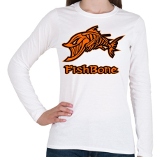 PRINTFASHION Fishbone 1 narancssárga - Női hosszú ujjú póló - Fehér női póló