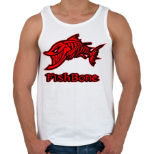 PRINTFASHION Fishbone 1 piros - Férfi atléta - Fehér atléta, trikó