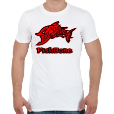PRINTFASHION Fishbone 1 piros - Férfi póló - Fehér