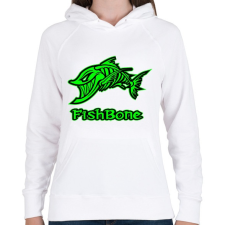 PRINTFASHION Fishbone 1 zöld - Női kapucnis pulóver - Fehér női pulóver, kardigán