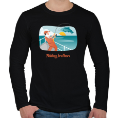 PRINTFASHION Fishing brothers - Férfi hosszú ujjú póló - Fekete