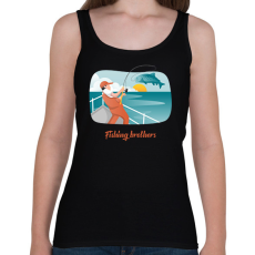 PRINTFASHION Fishing brothers - Női atléta - Fekete
