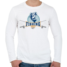 PRINTFASHION Fishing club - Férfi hosszú ujjú póló - Fehér férfi póló