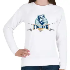 PRINTFASHION Fishing club - Női pulóver - Fehér női pulóver, kardigán